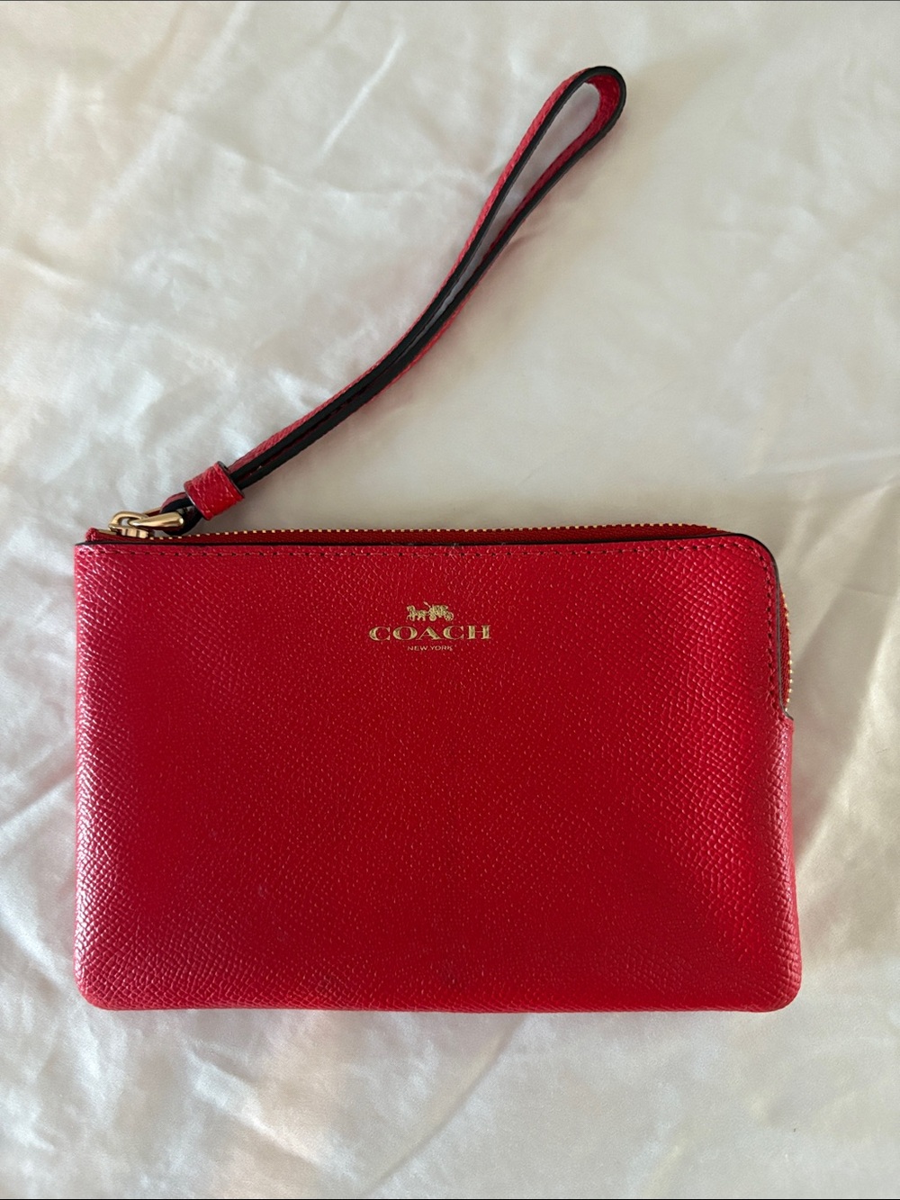 Coach Red Leather Wristlet Pouch NWT